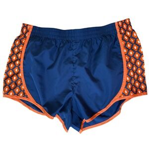 Mud Pie Running Shorts Athletic Gym Activewear Blue Orange Print L (12-14)